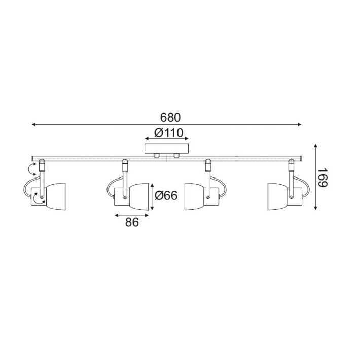 NETTO ΦΩΤΙΣΤΙΚΟ ΕΠΙΤΟΙΧΟ ΓΚΡΙ ΤΣΙΜΕΝΤΟ ΣΥΜΒΑΤΙΚΟ 4ΧGU10 IP20 169Χ680mm
