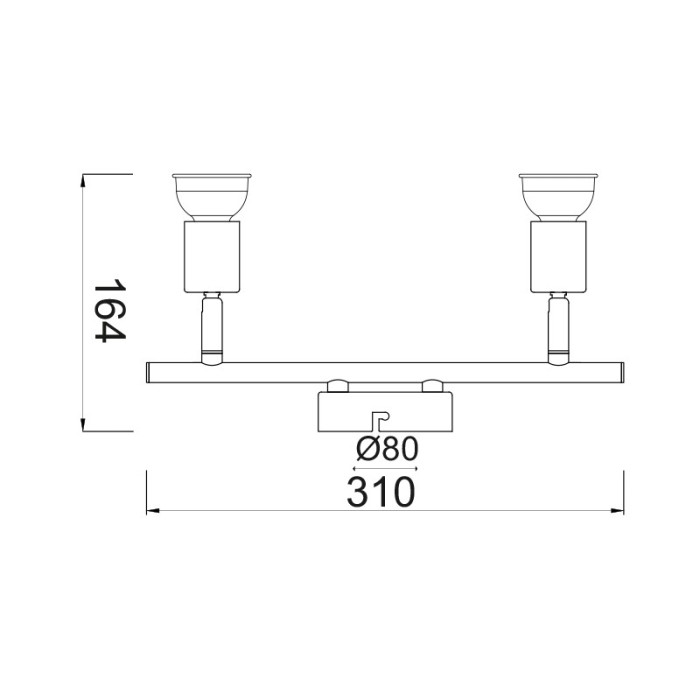 SPT BLACK MAT 2XGU10 TRINITY