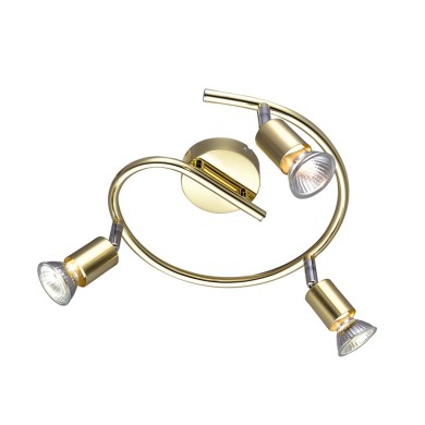 NETTO SPOT 3ΧGU10 ROSET METAL BRASS GLOSS TRINITY