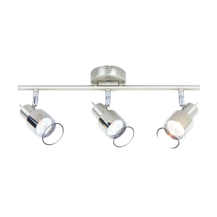 NETTO SPOT 3 Χ GU10 NICKEL CLEAR GLASS PLATINUM