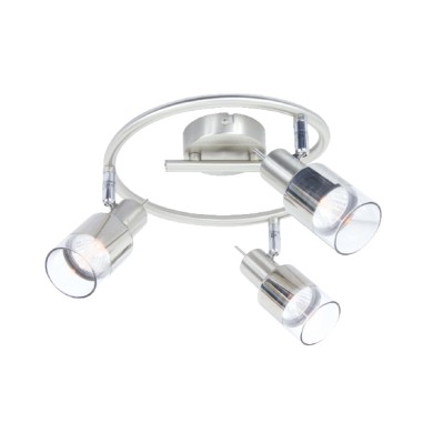 NETTO SPOT 3 Χ GU10 NICKEL CLEAR GLASS PLATINUM