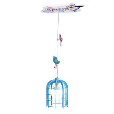 NETTO KIDS PENDANT 1XE27 BIRDS LIGHT BLUE 36Χ20ΧΗ80CM FORET