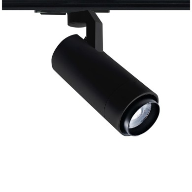 SAND BLACK LED ZOOMABLE TRACK LUMINAIRE 15W 3000K 1-PHASE 20-50° 1450LM MAX. 230V AC Ra80 5YRS