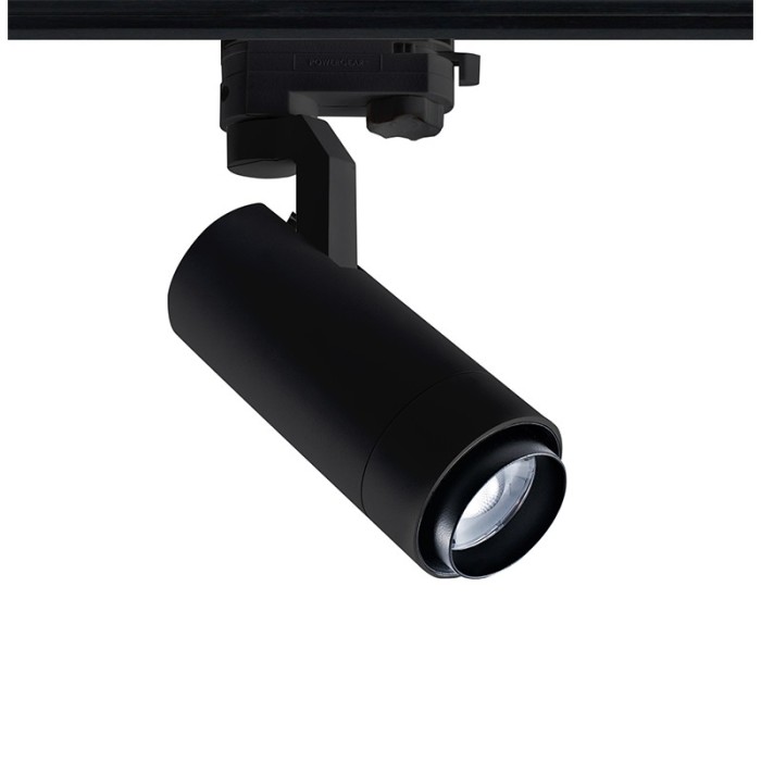 SAND BLACK LED ZOOMABLE TRACK LUMINAIRE 15W 3000K 3-PHASE 20-50° 1450LM MAX. 230V AC Ra80 5YRS