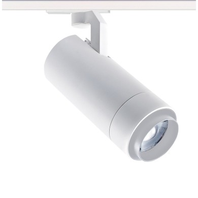 SAND WHITE LED ZOOMABLE TRACK LUMINAIRE 25W 3000K 1-PHASE 25-60° 2800LM MAX. 230V AC Ra80 5YRS