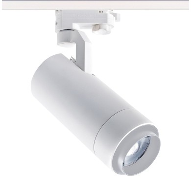 SAND WHITE LED ZOOMABLE TRACK LUMINAIRE 25W 3000K 3-PHASE 25-60° 2800LM MAX. 230V AC Ra80 5YRS