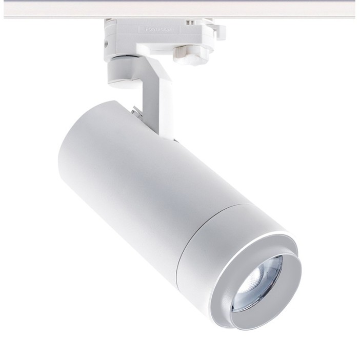 SAND WHITE LED ZOOMABLE TRACK LUMINAIRE 25W 3000K 3-PHASE 25-60° 2800LM MAX. 230V AC Ra80 5YRS