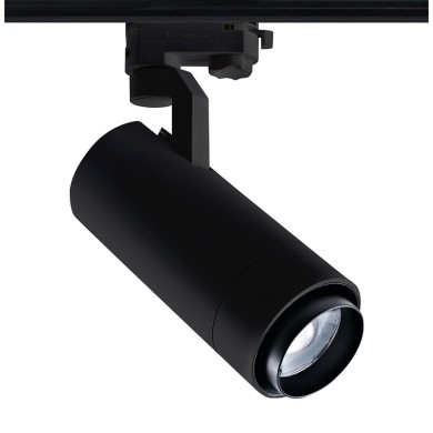 SAND BLACK LED ZOOMABLE TRACK LUMINAIRE 25W 4000K 3-PHASE 25-60° 3000LM MAX. 230V AC Ra80 5YRS