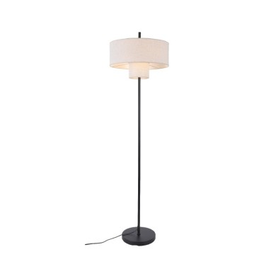 FLOOR LAMP BLACK METAL TWO TIER BEIGE FABRIC SHADE D46*H165cm 1*E27 ANAFI

