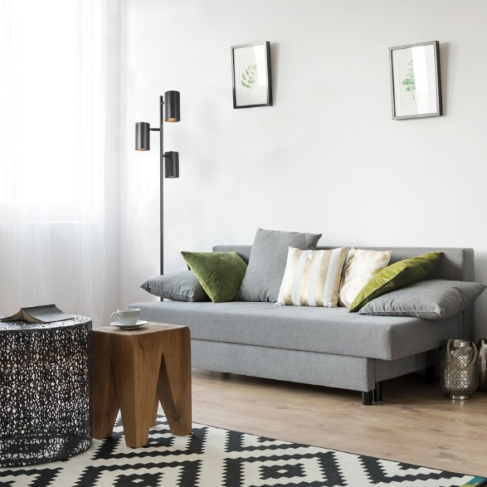 FLOOR LAMP BLACK METAL  D15*H165cm 3ΧΕ27 KENNETH
