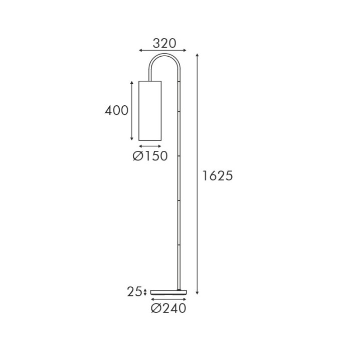 ΔΑΠΕΔΟΥ ΟΡΕΙΧΑΛΚΟ ΜΕΤΑΛΛΟ ΜΠΕΖ ΥΦΑΣΜΑΤΙΝΟ ΚΑΠΕΛΟ 1ΧΕ27 L32*W24*H162.5cm ZORAN