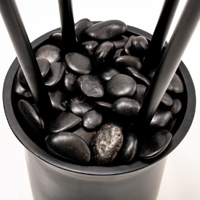 FLOOR LAMP 4-LIGHT BLACK METAL AND RESIN D100 H250cm 4ΧE27 DELIA
