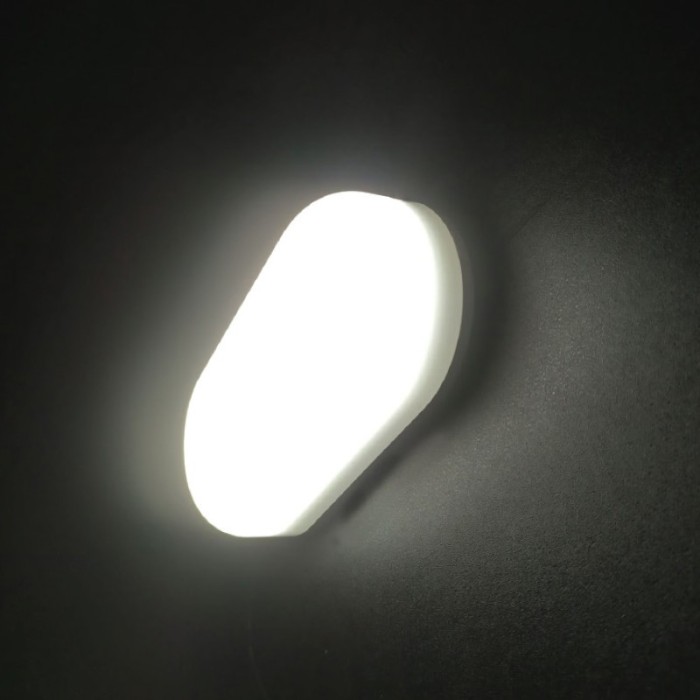 LED PC WHITE WALL LUMINAIRE 230V AC IP66 12W 1020lm 3000K 180° Ra80