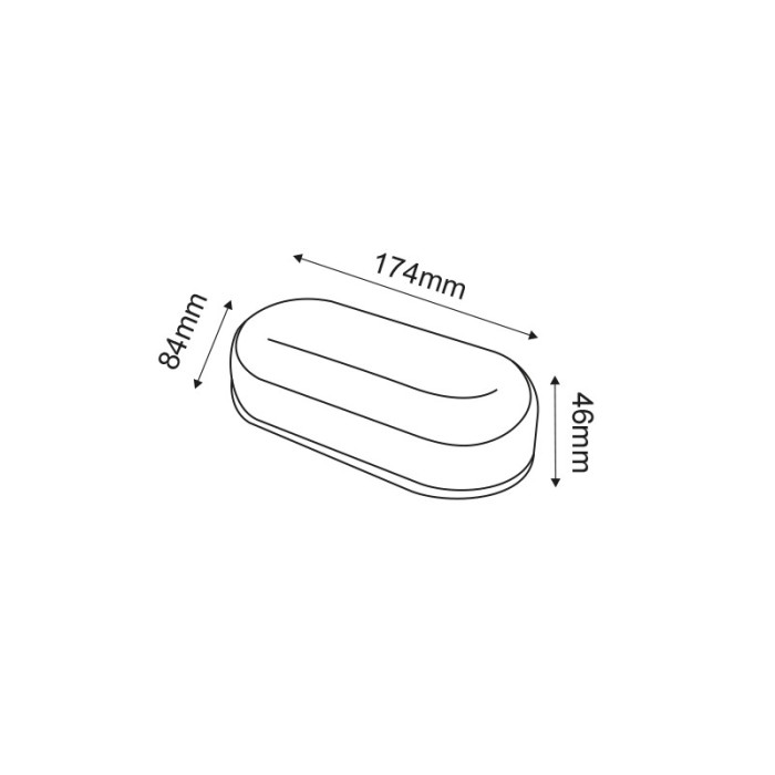 LED PC WHITE WALL LUMINAIRE 230V AC IP66 12W 1020lm 3000K 180° Ra80