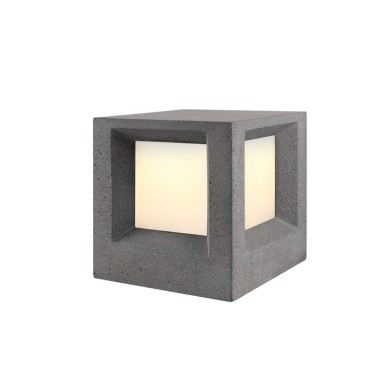 POST LUMINAIRE 200MM IP65 E27 Max.7W BLACK CEMENT & PC DIFFUSER 