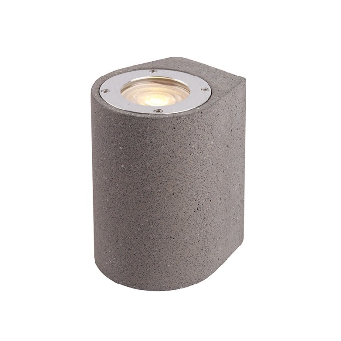 ARETE - ΣΠΟΤ ΤΟΙΧΟΥ ΑΡΧΙΤΕΚΤΟΝΙΚΟΥ ΦΩΤΙΣΜΟΥ ΣΤΡΟΓΓΥΛΟ ΜΑΥΡΟ ΣΥΜΒΑΤΙΚΟ 1xGU10 & LED 7W IP65 88x100x130mm