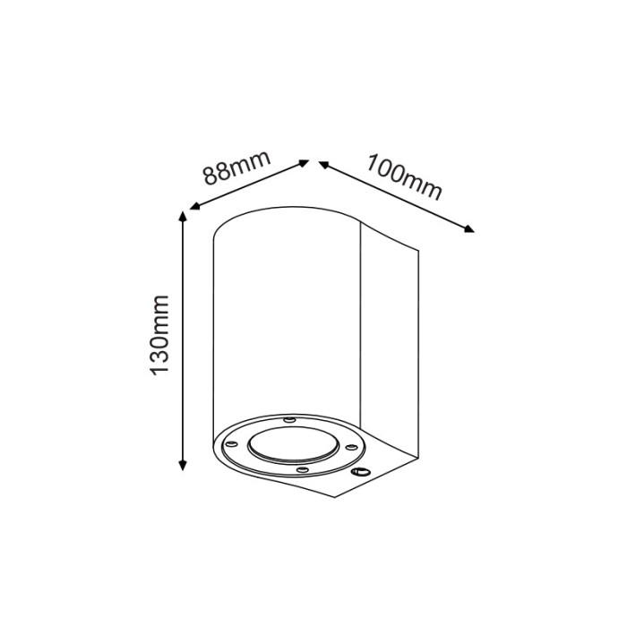WALL ROUND SPOT LUMINAIRE IP65 GU10 RED CEMENT 