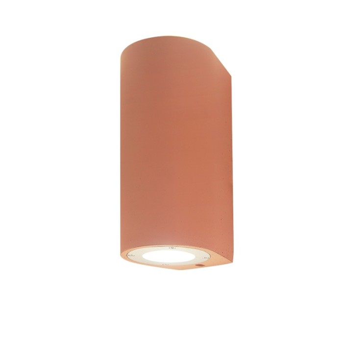 ROUND WALL MOUNTED UP-DOWN LUMINAIRE IP65 2XGU10 TERRACOTTA CEMENT