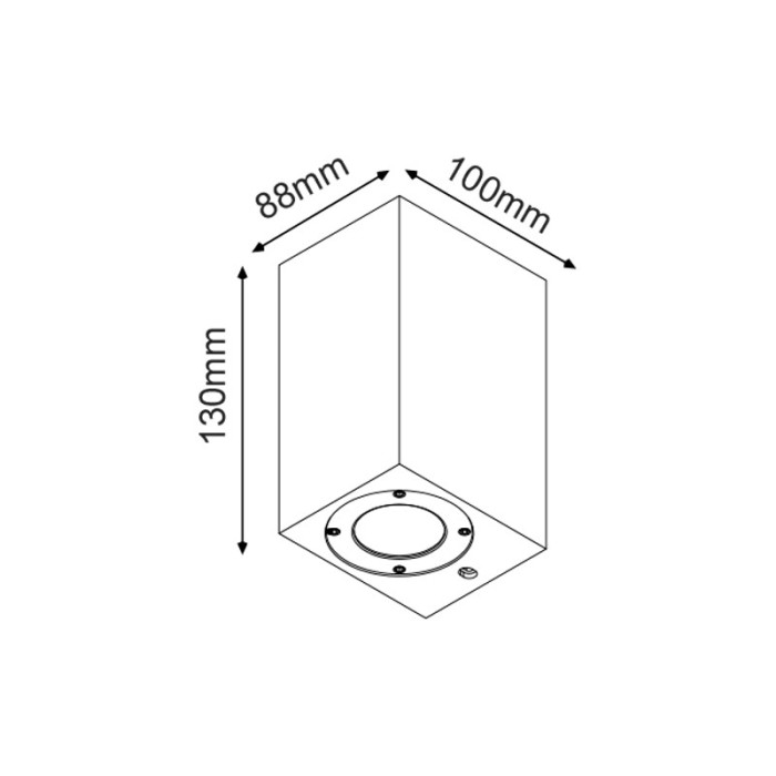 WALL SQUARE SPOT LUMINAIRE IP65 GU10 WHITE CEMENT 