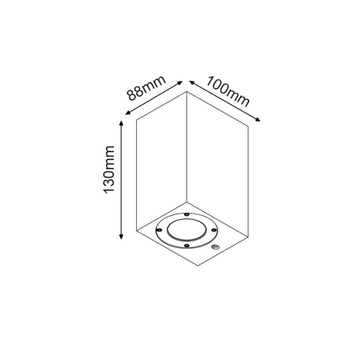 AGNES - ΣΠΟΤ ΤΟΙΧΟΥ ΑΡΧΙΤΕΚΤΟΝΙΚΟΥ ΦΩΤΙΣΜΟΥ ΤΕΤΡΑΓΩΝΟ ΜΑΥΡΟ ΣΥΜΒΑΤΙΚΟ 1xGU10 & LED 7W IP65 88x100x130mm