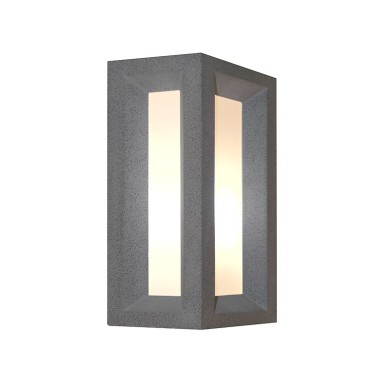 WALL LUMINAIRE IP65 E27 Max.7W BLACK CEMENT & PC DIFFUSER 