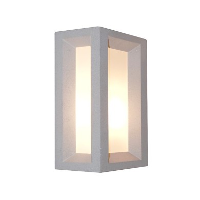 WALL LUMINAIRE IP65 E27 Max.7W WHITE CEMENT & PC DIFFUSER 