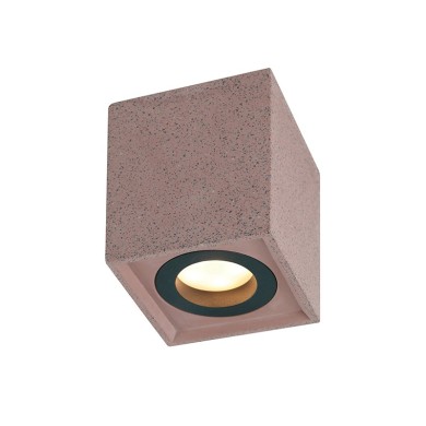 CEILING LIGHTING 1XGU10 RED CEMENT 8,5X8,5XH10CM MONTE