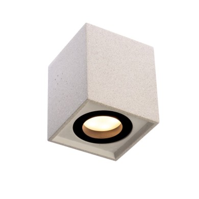 CEILING LIGHTING 1XGU10 WHITE CEMENT 8,5X8,5XH10CM MONTE