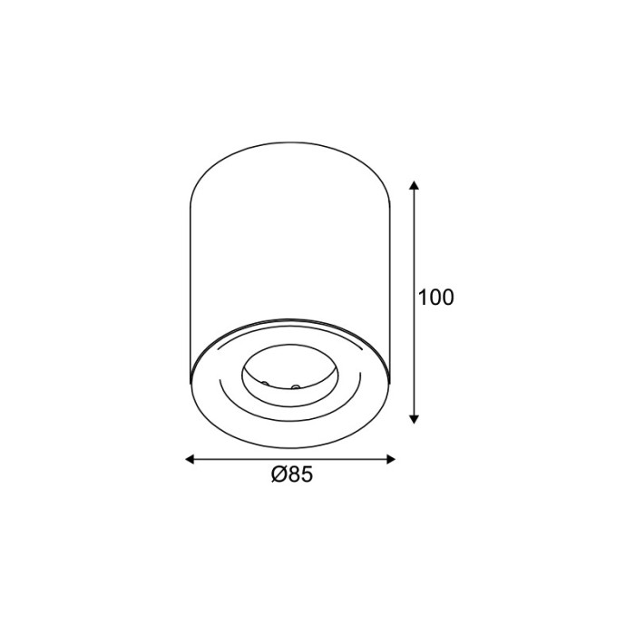 CEILING LIGHT 1XGU10 BLACK CEMENT D8,5XH10CM MONTE