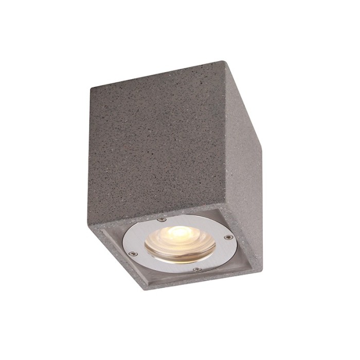 CEILING SQUARE SPOT LUMINAIRE IP65 GU10 BLACK CEMENT 