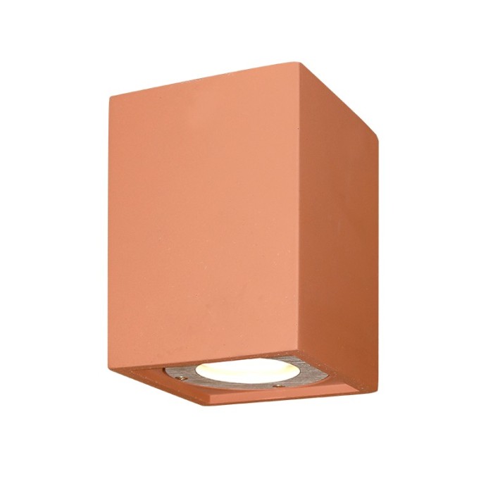 SQUARE CEILING LUMINAIRE IP65 GU10 TERRACOTTA CEMENT