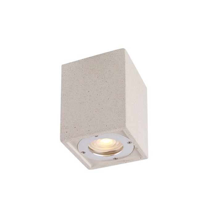 CEILING SQUARE SPOT LUMINAIRE IP65 GU10 WHITE CEMENT 