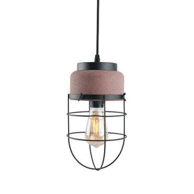 NETTO PENDANT LIGHTING 1XE27 RED CEMENT+ BLACK METAL D16XH120CM EPOQUE