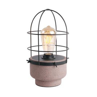 NETTO TABLE LIGHTING 1XE27 RED CEMENT+ BLACK METAL D16XH29CM EPOQUE