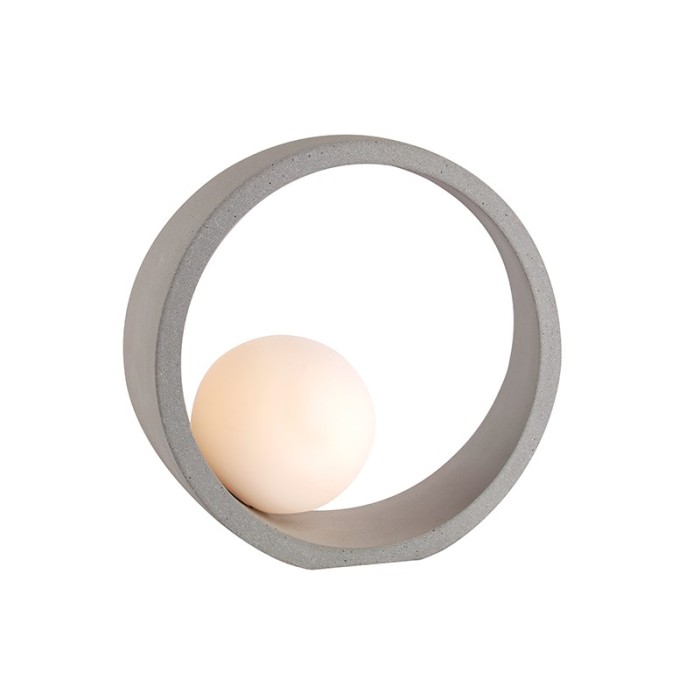 TABLE LIGHTING 1XG9 NATURAL CEMENT+WHITE GLASS D24x10CM VENUS