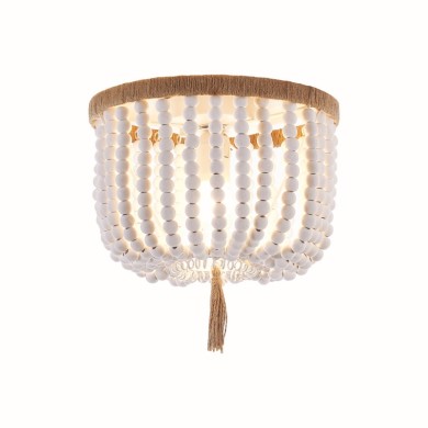 NETTO CEILING LUMINAIRE 3ΧΕ27 SPETSES WOODEN BEAD IP20