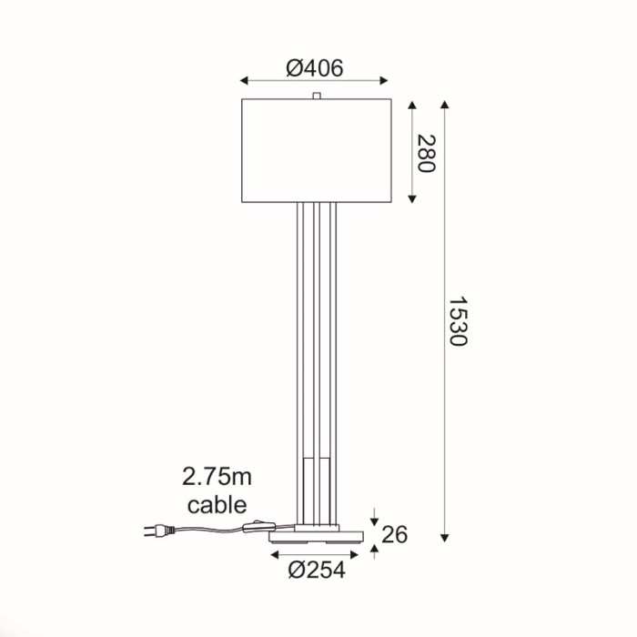 BELIZE-ΦΩΤΙΣΤΙΚΟ ΕΠΙΔΑΠΕΔΙΟ ΧΡΥΣΟ ΜΕΤΑΛΛΙΚΟ ΣΥΜΒΑΤΙΚΟ 1ΧΕ27 IP20 D40,6XH153CM 