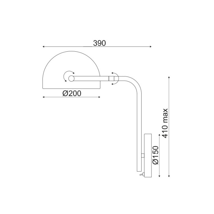 NETTO WALL MOUNTED LUMINAIRE 1XE27 METALLIC, COLOR: BLACK 25×30×Η42CM OCEANUS