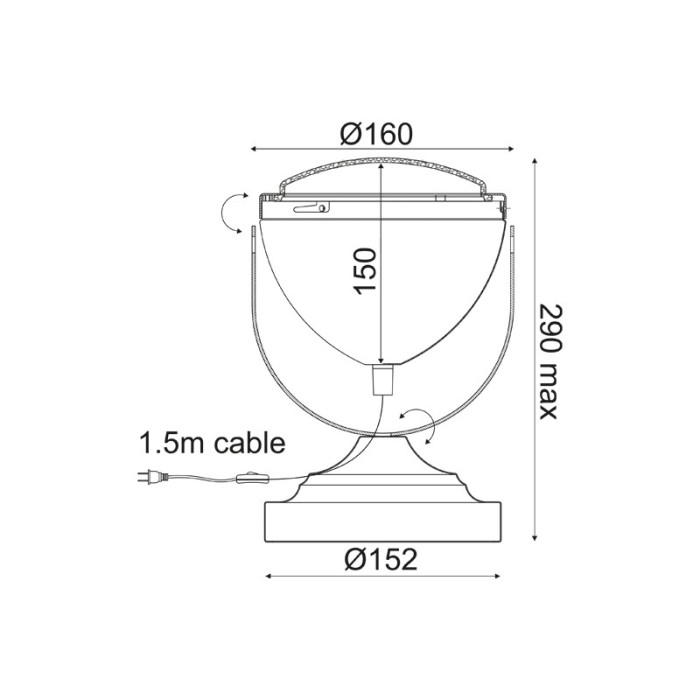 NETTO ΕΠΙΤΡΑΠΕΖΙ Φ/Σ 1ΧΕ14 ΜΕΤΑΛΛΙΚΟ ΟΡΕΙΧΑΛΚΟ+ΓΥΑΛΙ Φ15,2ΧΗ24,7CM HARLEY