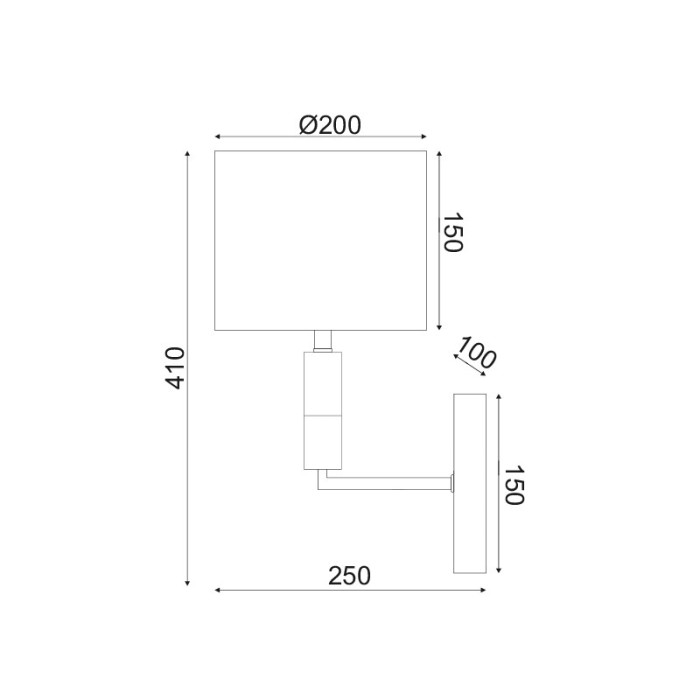 NETTO ΦΩΤΙΣΤΙΚΟ ΕΠΙΤΟΙΧΟ ΒΟΥΡΤΣΙΣΤΟ ΝΙΚΕΛΙΟ ΜΕΤΑΛΛΙΚΟ ΣΥΜΒΑΤΙΚΟ 1ΧΕ27 IP20 250Χ410mm