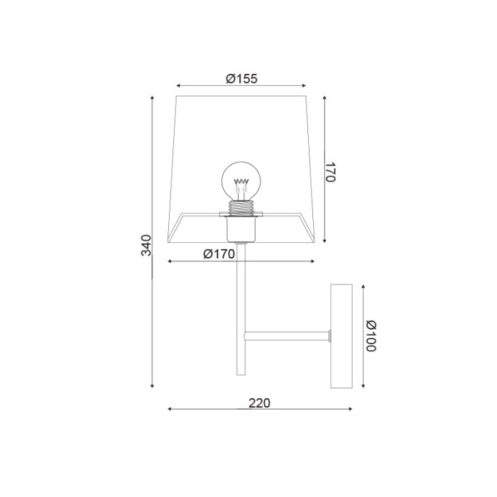 NETTO ΦΩΤΙΣΤΙΚΟ ΕΠΙΤΟΙΧΟ ΚΑΦΕ ΜΕΤΑΛΛΙΚΟ ΣΥΜΒΑΤΙΚΟ 1ΧΕ14 IP20 220Χ340mm