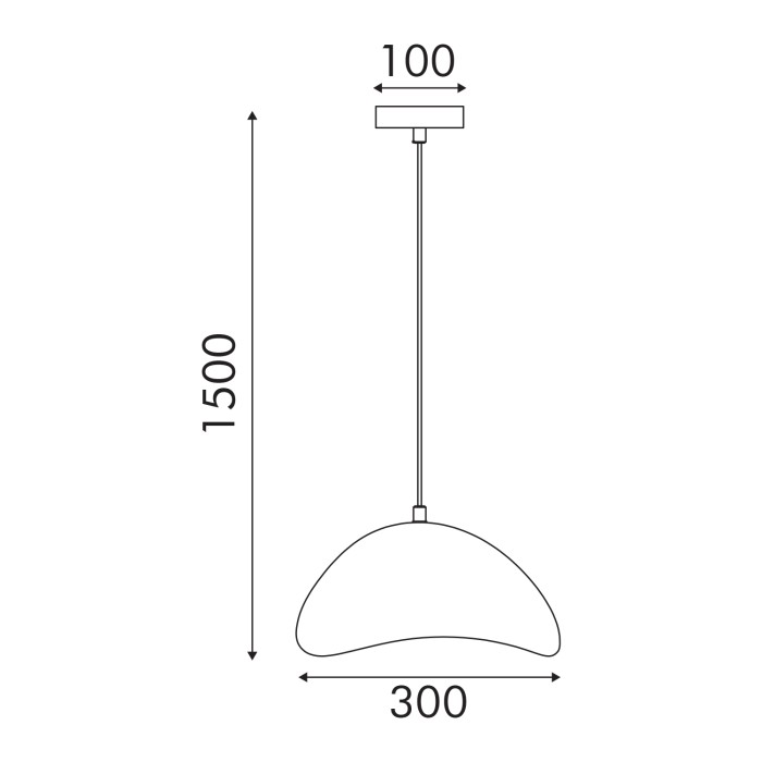 PENDANT LAMP IRON+ POLYSTYRENE (PS) WHITE 1*E27 60W IP20 D300*H1500
