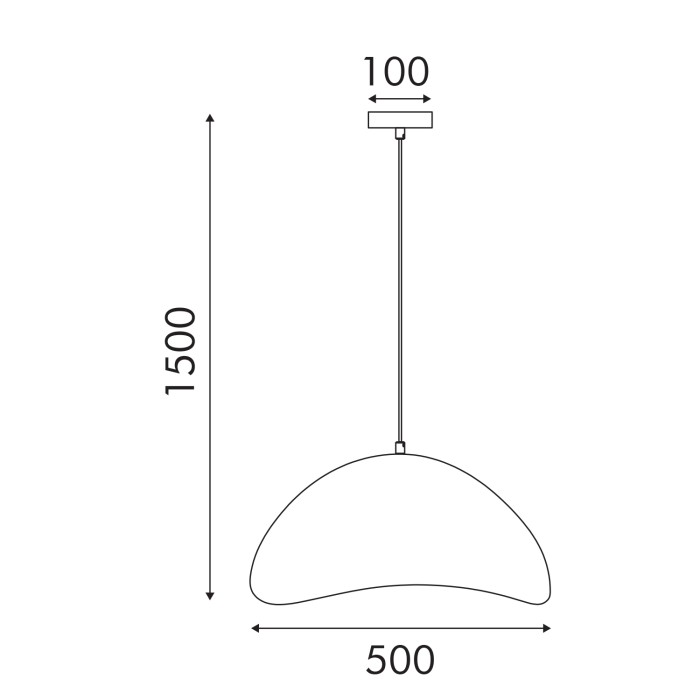 PENDANT LAMP IRON+ POLYSTYRENE (PS) WHITE 1*E27 60W L500*W400*H1500

