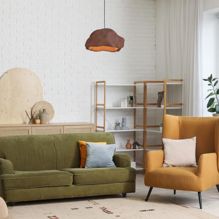 PENDANT LAMP IRON+ POLYSTYRENE (PS) BROWN 1*E27 60W  IP20 D520*H1500

