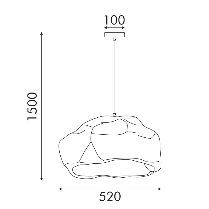 PENDANT LAMP IRON+ POLYSTYRENE (PS) BROWN 1*E27 60W  IP20 D520*H1500
