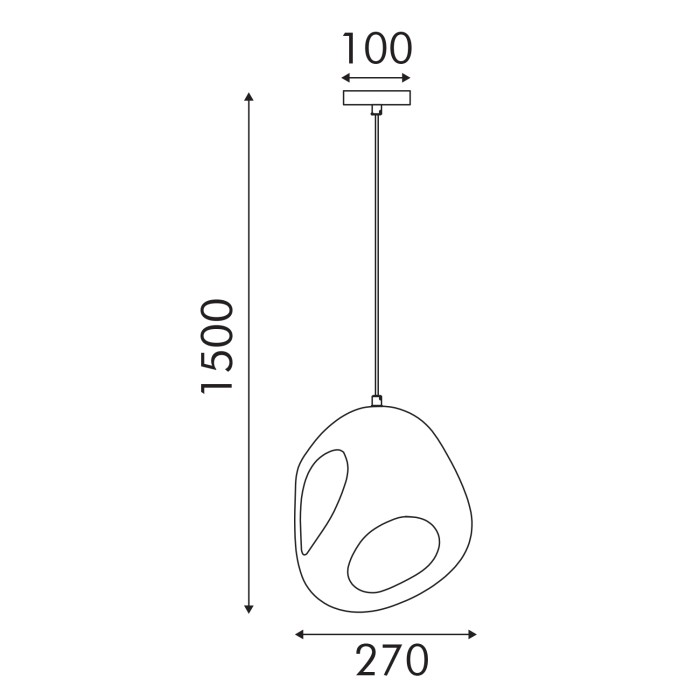 PENDANT LAMP IRON+ POLYSTYRENE (PS) WHITE 1*E27 60W  IP20  D270*H1500
