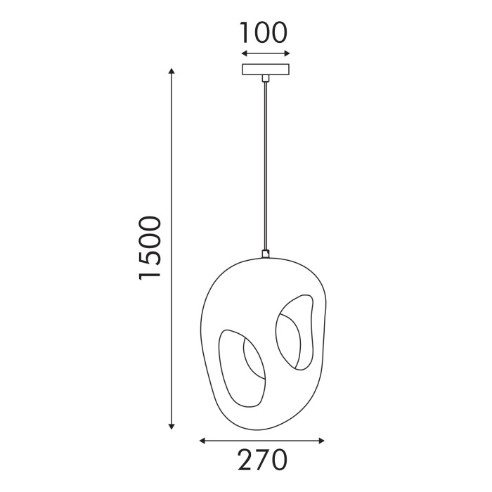 PENDANT LAMP IRON+ POLYSTYRENE (PS) WHITE 1*E27 60W  IP20  D270*H1500
