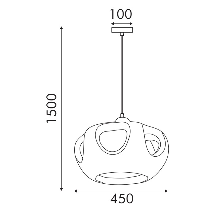 PENDANT LAMP IRON+ POLYSTYRENE (PS) WHITE 1*E27 60W IP20 D45Ο*H1500
