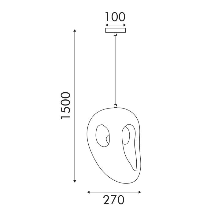 PENDANT LAMP IRON+ POLYSTYRENE (PS) GREY 1*E27 60W IP20   D270*H1500

