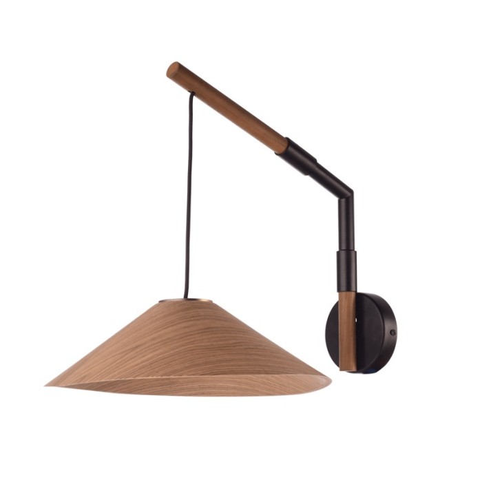 NETTO WALL MOUNTED LIGHTING 1X GX53 WALNUT WOOD 30Χ40Χ32CM NAIROBI